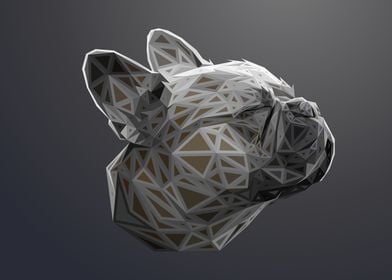 Bulldog Engraved Low Poly