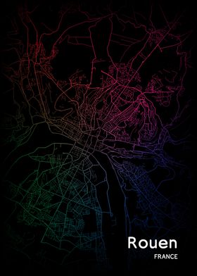 Rouen City Map France