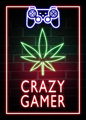 Crazy Gamer Neon Art