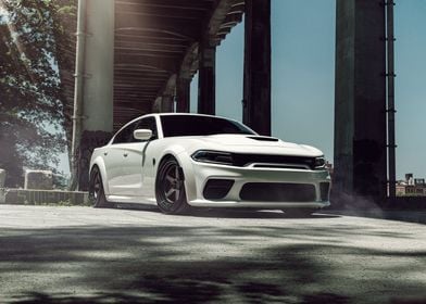 White Dodge Charger SRT