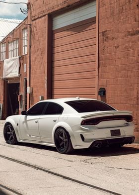 White Dodge Charger SRT