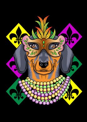 Mardi Gras Dachshund Dog