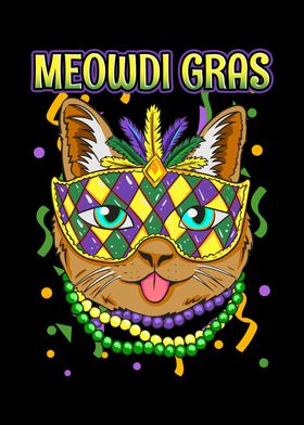 Meowdi Gras Mardi Gras Cat