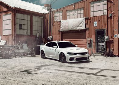 White Dodge Charger SRT