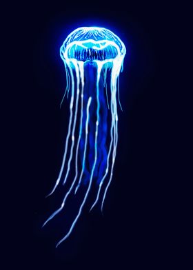 neon blue jellyfish