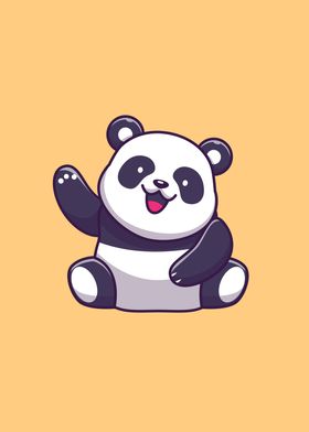 Cute Panda Waving Hand