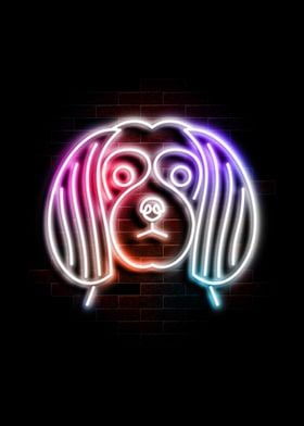 Shih Tzu dog neon art