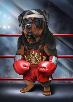 Rottweiler Boxing Fighter