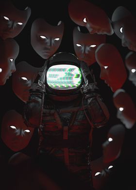 Astronaut with Masks
