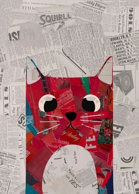 Cute Cat Collage Art