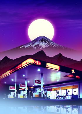 Gas station synthwave