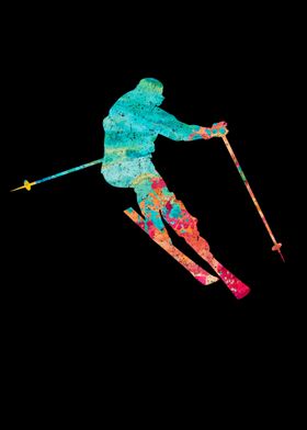 Skifahren Ski  PopArt