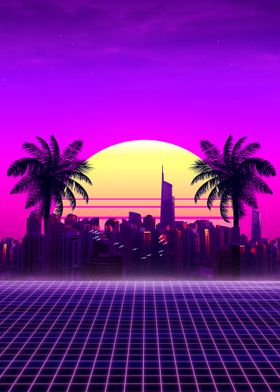 cityscape synthwave potrai