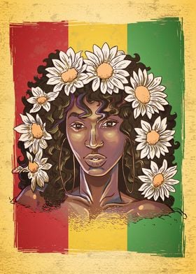 African Sunflower Girl