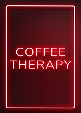Red Neon Coffee Therapy