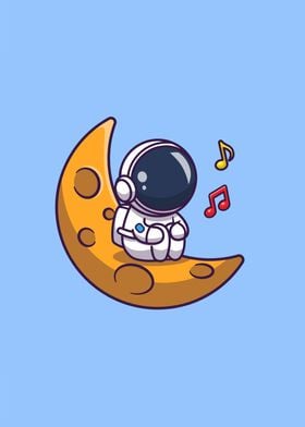 Cute Astronaut Listening