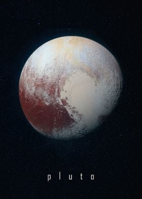 Planet Pluto icy in space