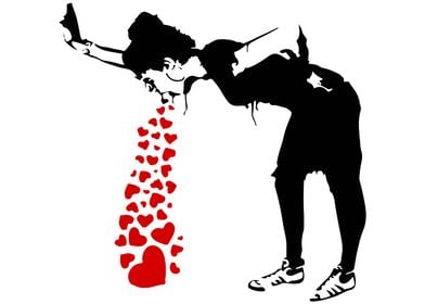 Banksy Lovesick Hearts
