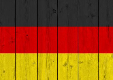 Wooden Germany Flag