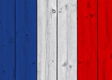 Wooden Texture France Flag