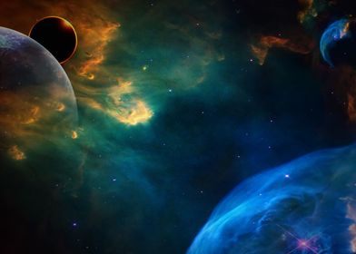 Space Nebula Eclipse
