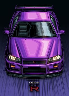Nissan Skyline R34 Purple