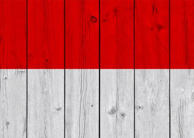 Wooden Indonesia Flag