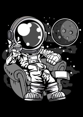 ASTRONAUT DRINKING RELAX