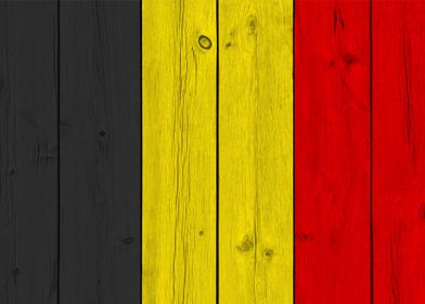 Wood Texture Belgium Flag