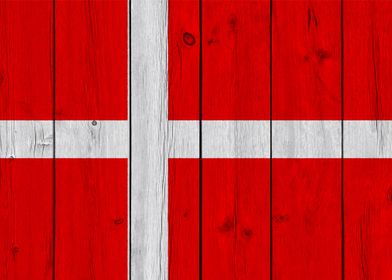 Wood Texture Denmark Flag