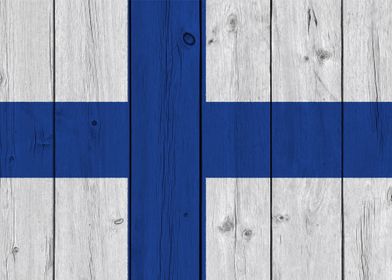 Wood Texture Finland Flag