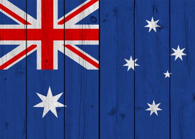 Wooden Australia Flag