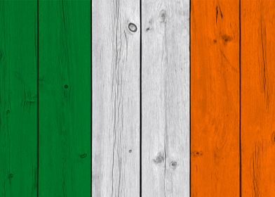 Wood Texture Ireland Flag