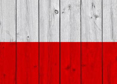 Wooden Texture Poland Flag