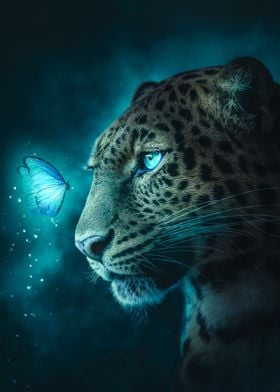 Jaguar and Butterfly