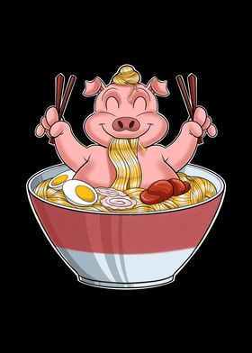 Kawaii Pig Japanese Ramen