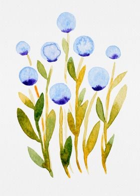 Simple watercolor flowers