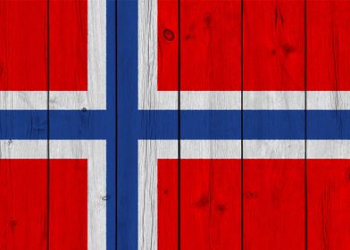 Wooden Texture Norway Flag