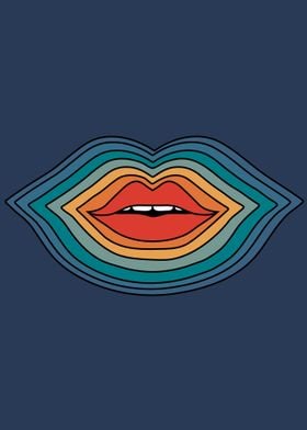 Abstract Lips Colorful