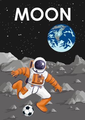 Moon Football Astronaut