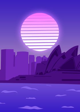 Sydney in retro city pop