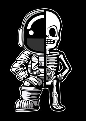 ASTRONAUT HALF SKELETON