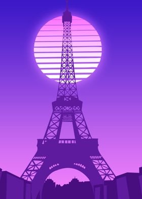 Eiffel tower in city pop