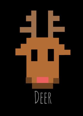 pixel deer animal