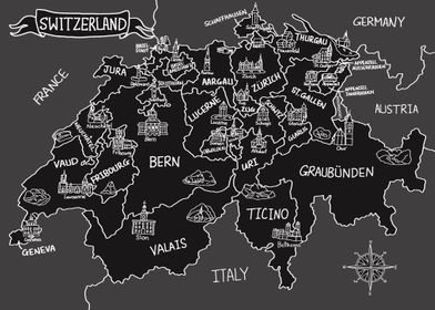 Dark Switzerland map