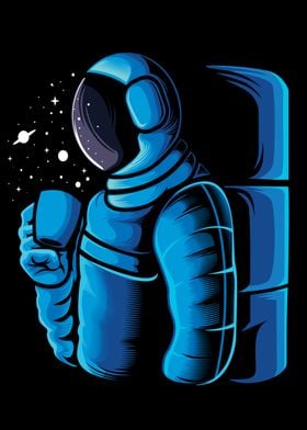 Astronaut Drinking Coffee
