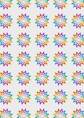 Rainbow flower pattern
