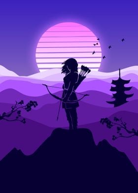 Archer woman japan scenery