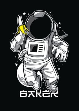 astronaut and banana