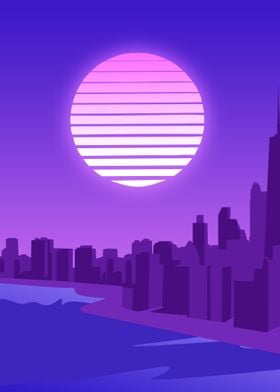 Chicago in retro city pop